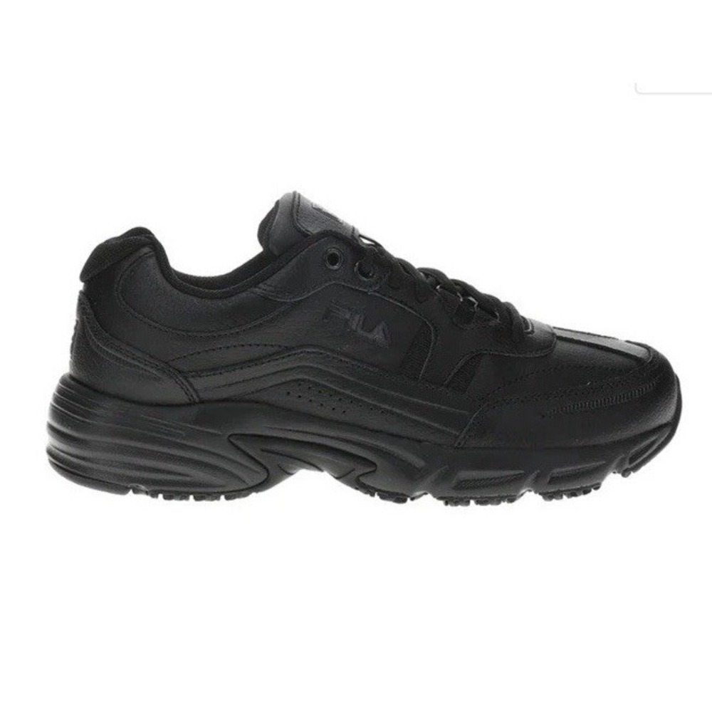 NEW FILA SLIP RESISTANT WORKSHIFT BLACK SNEAKERS WET/DRY/OIL MENS 11.5 WIDE 4E